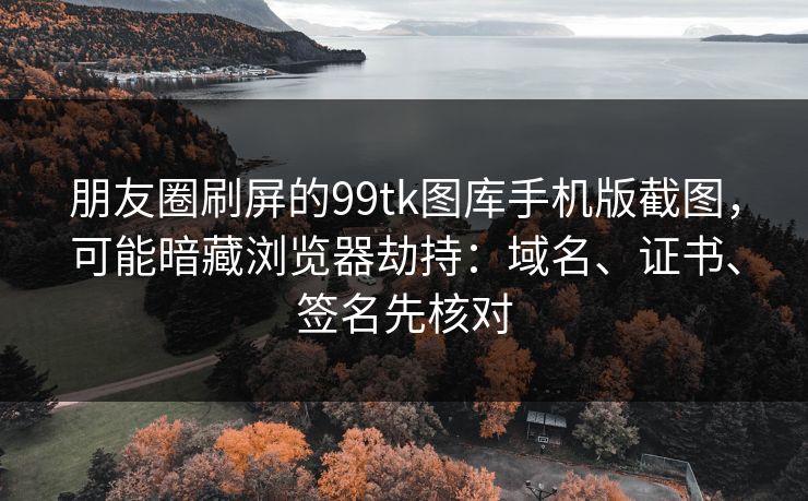 朋友圈刷屏的99tk图库手机版截图,可能暗藏浏览器劫持:域名、证书、签名先核对 朋友圈刷屏的99tk图库手机版截图,可能暗藏浏览器劫持:域名、证书、签名先核对