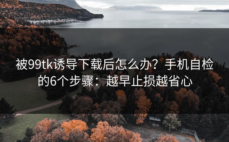 被99tk诱导下载后怎么办？手机自检的6个步骤：越早止损越省心